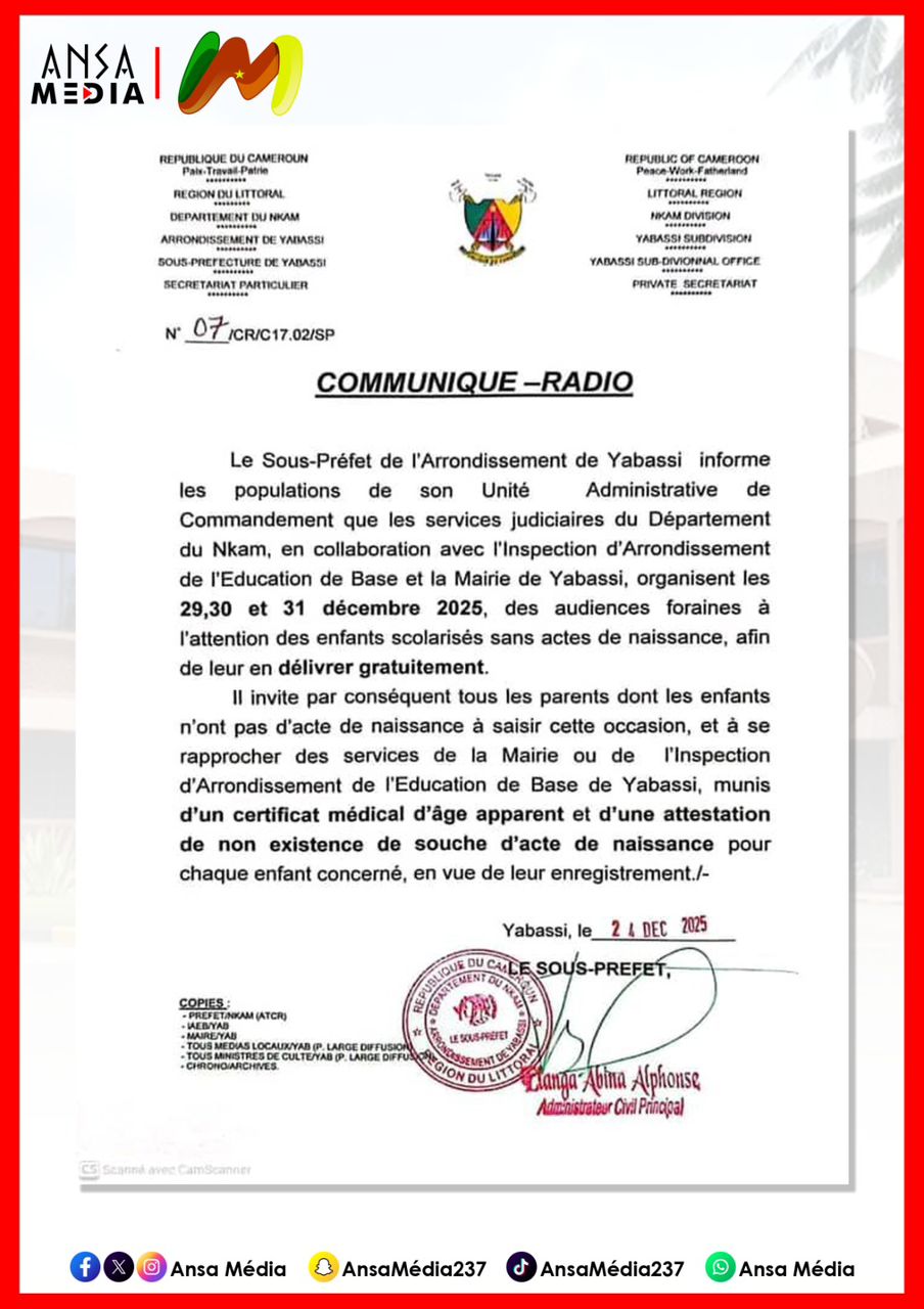 COMMUNIQUÉ