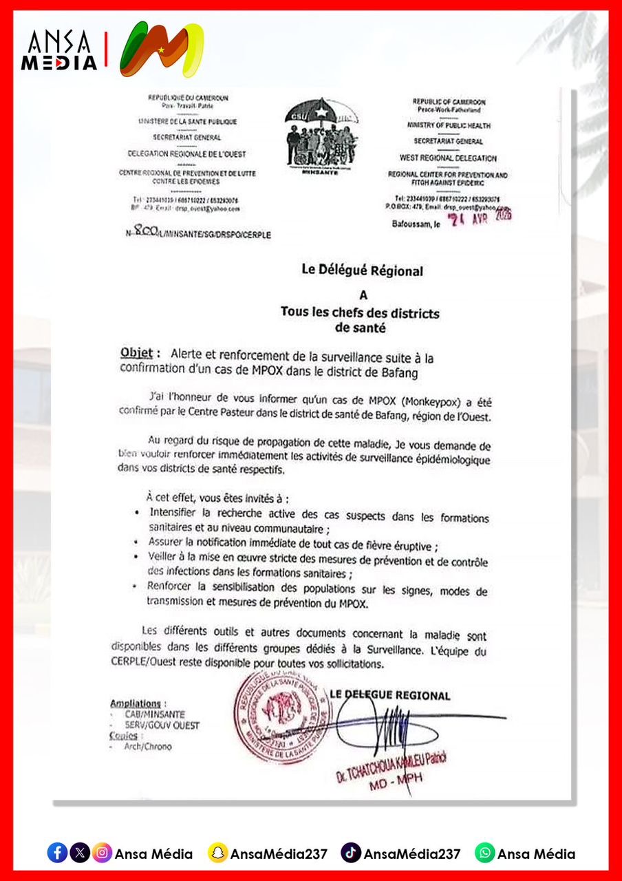Santé publique : vigilance accrue face à un cas de MPOX dans l’Ouest.