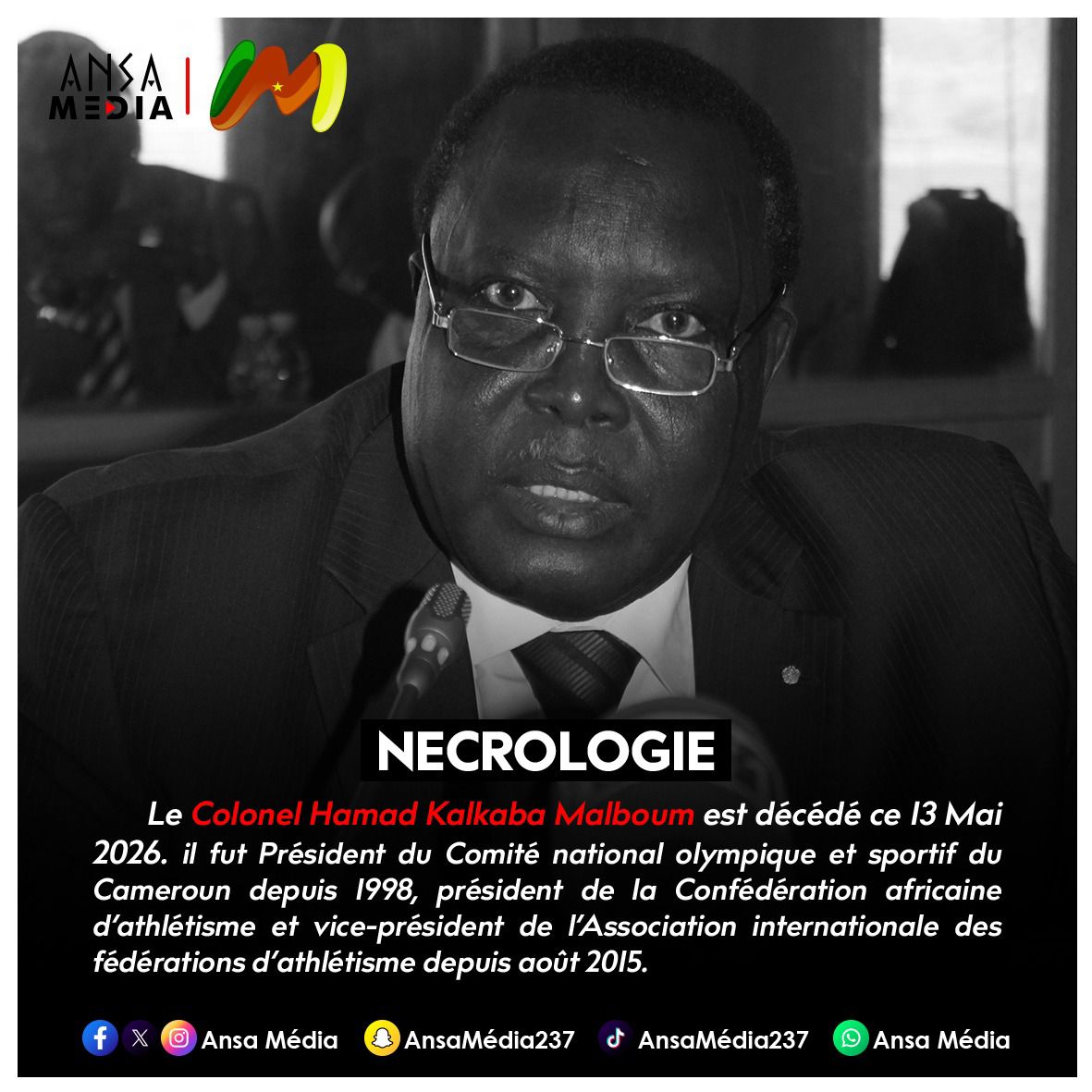 Décès du Colonel Hamad Kalkaba Malboum