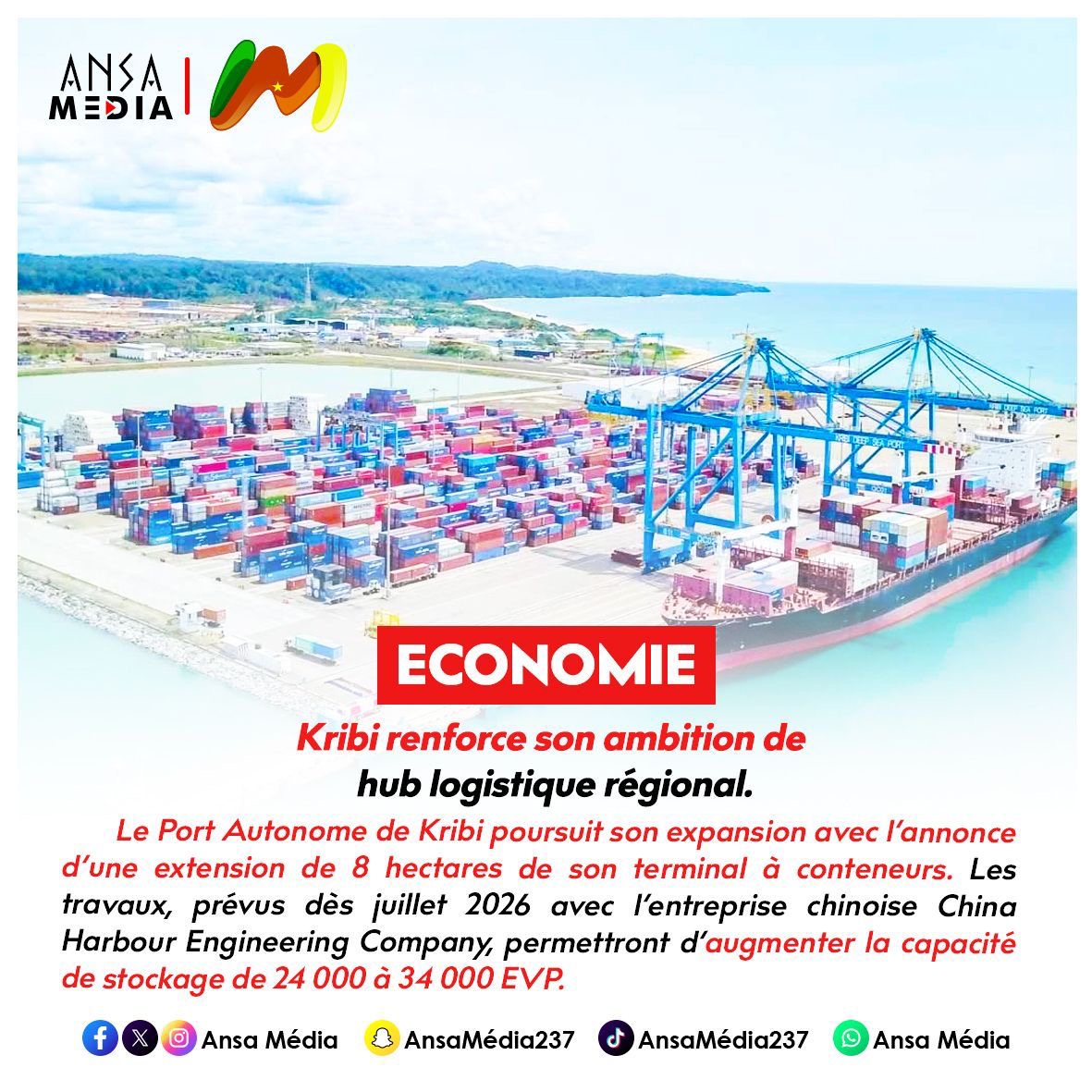 Kribi renforce son ambition de hub logistique régional.