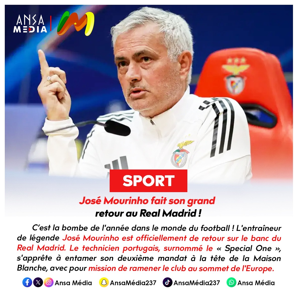 José Mourinho fait son grand retour au Real Madrid !