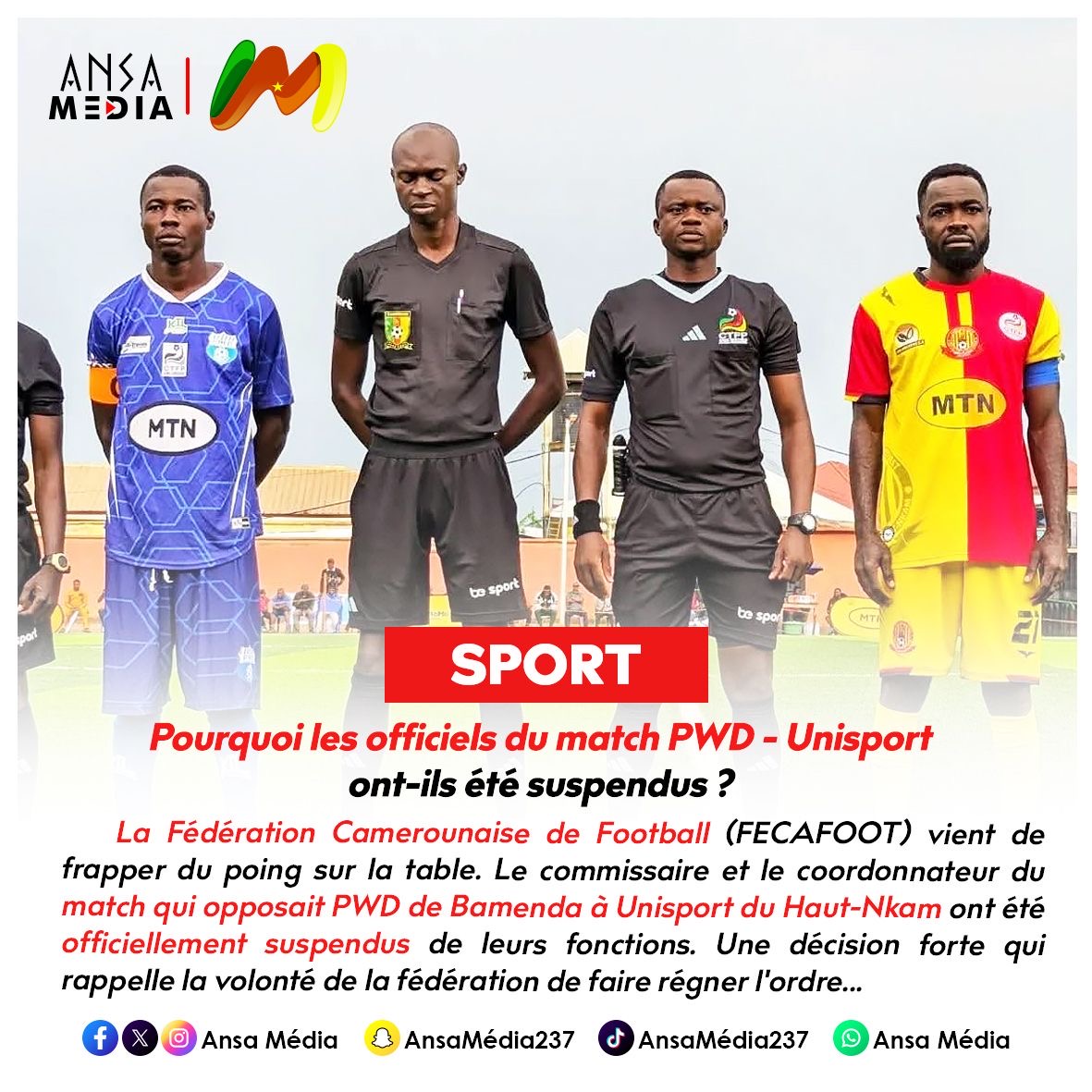 Pourquoi les officiels du match PWD - Unisport ont-ils été suspendus ?
