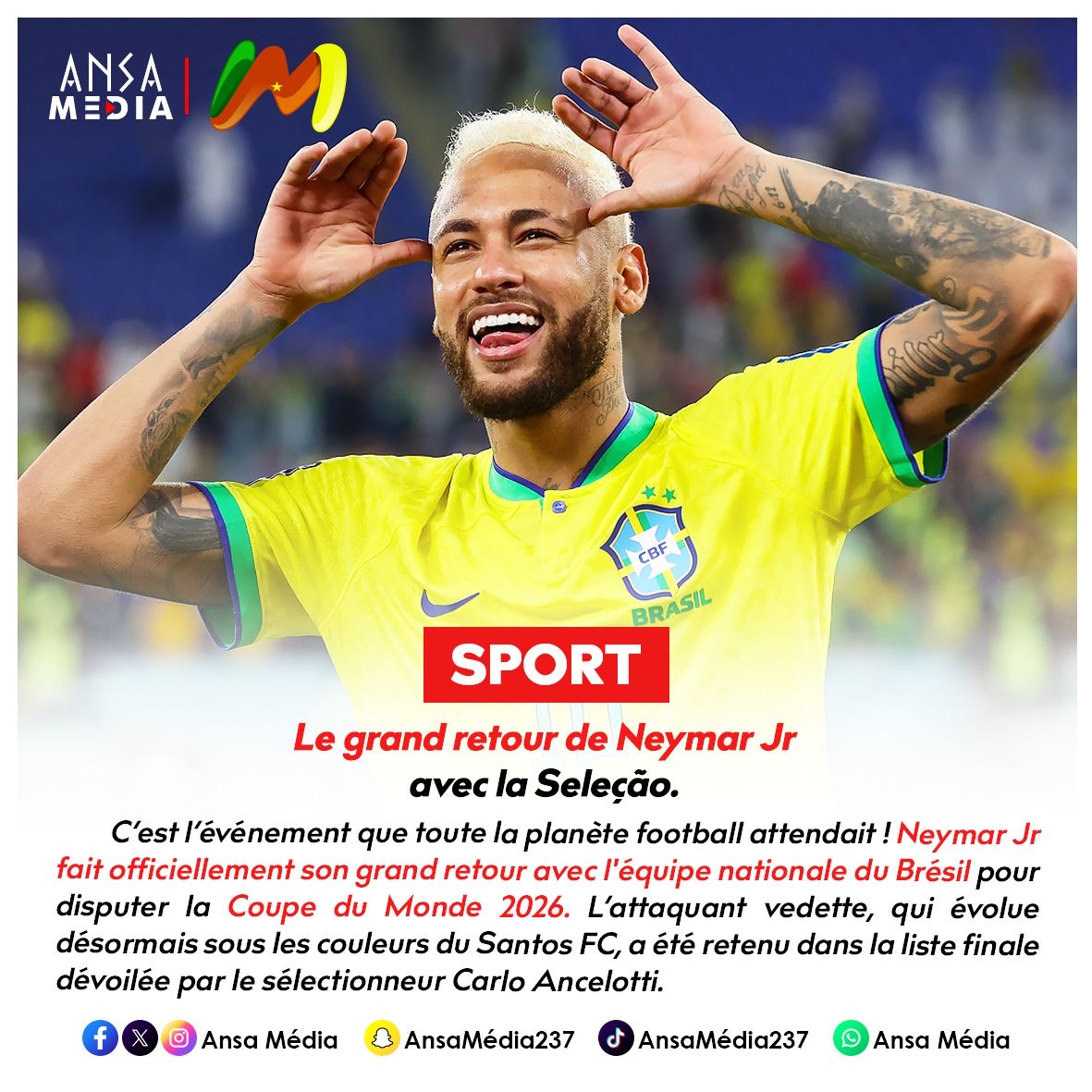 Le grand retour de Neymar Jr avec la Seleção !