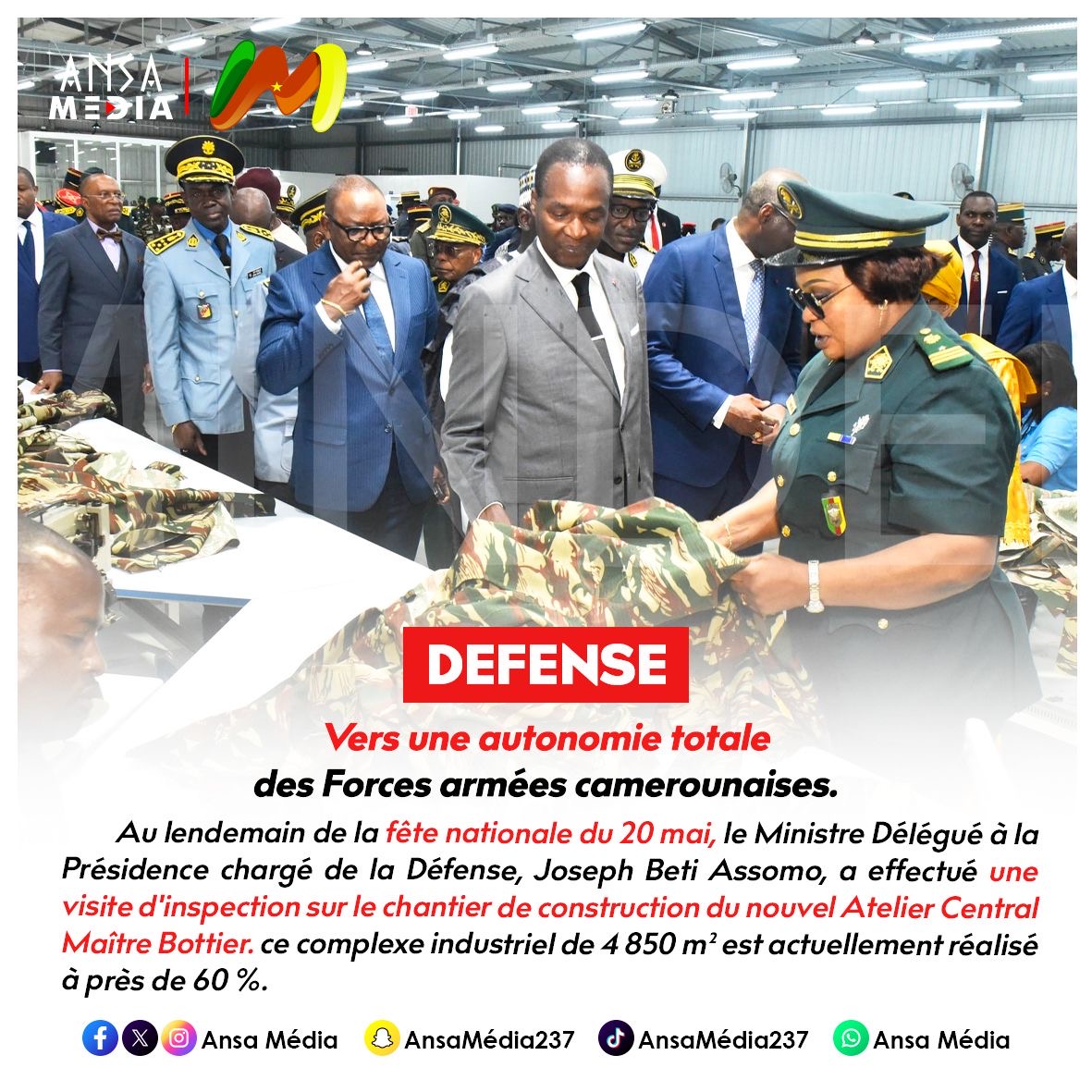 Défense : Vers une autonomie totale des Forces armées camerounaises.