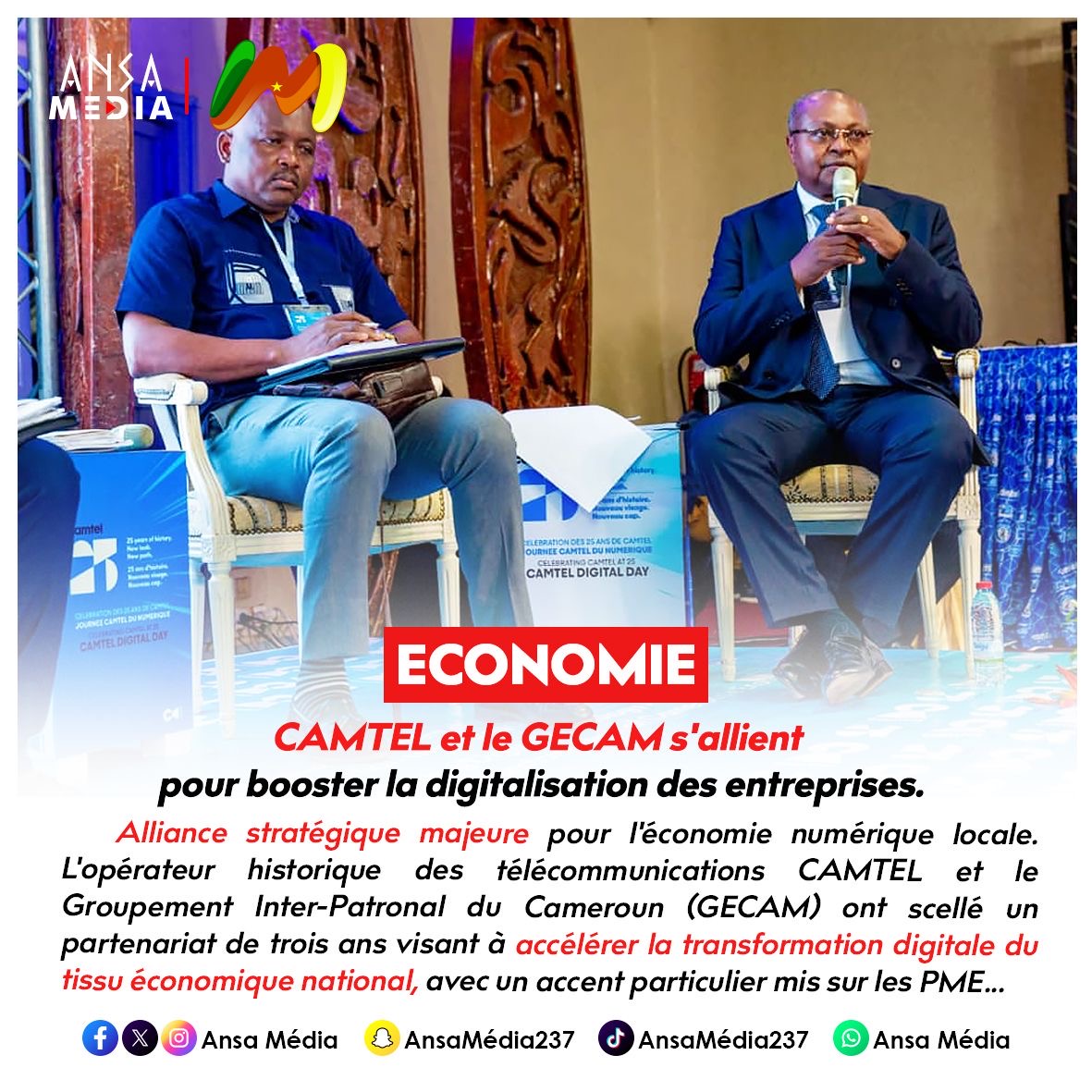 CAMTEL et le GECAM s'allient pour booster la digitalisation des entreprises.