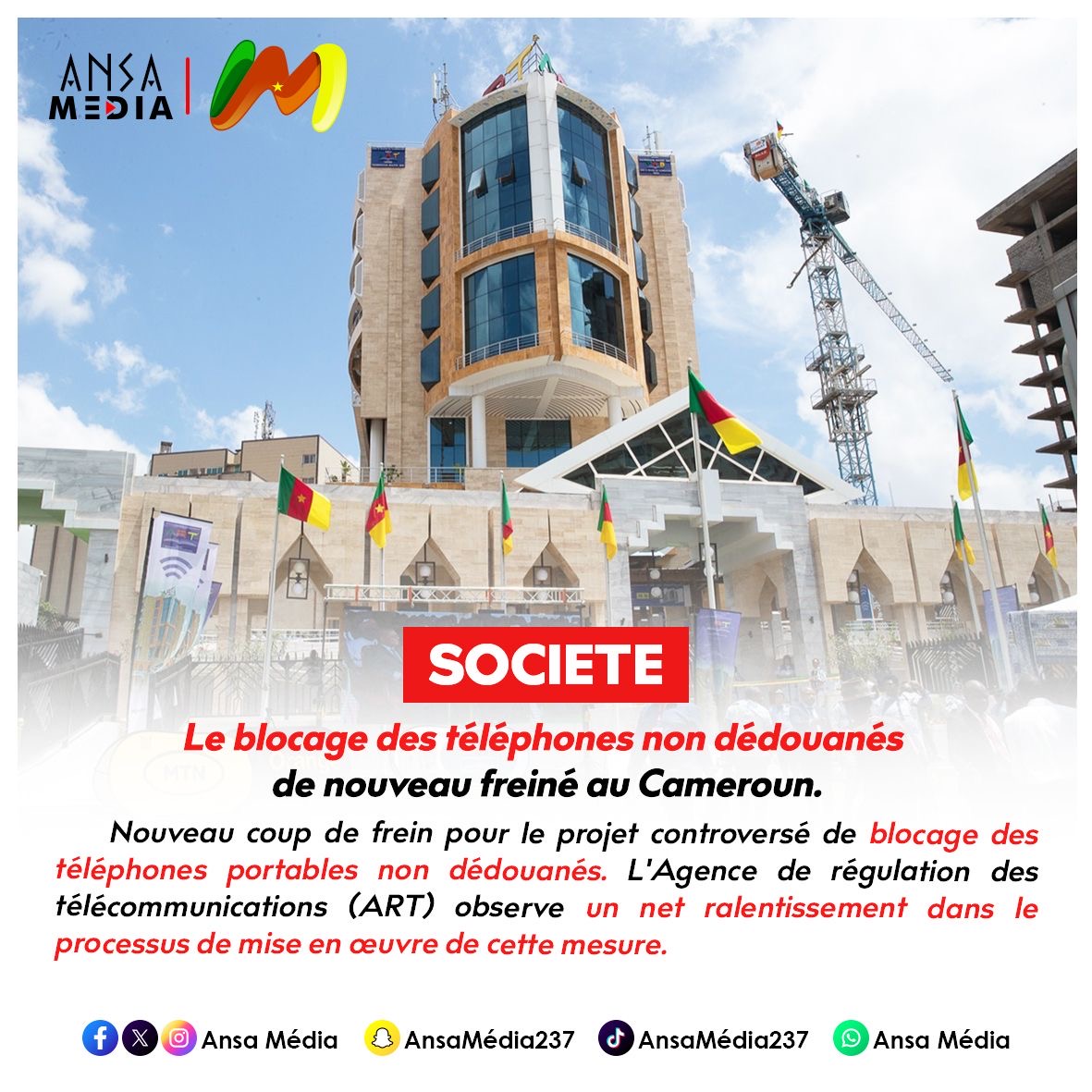Le blocage des téléphones non dédouanés de nouveau freiné au Cameroun.