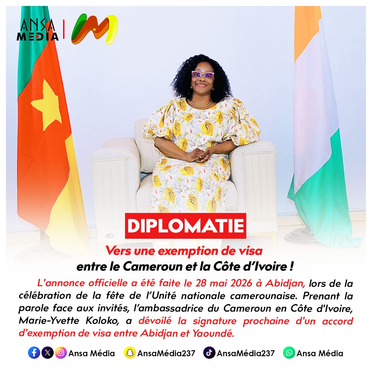 Diplomatie : Vers une exemption de visa entre le Cameroun et la Côte d’Ivoire !