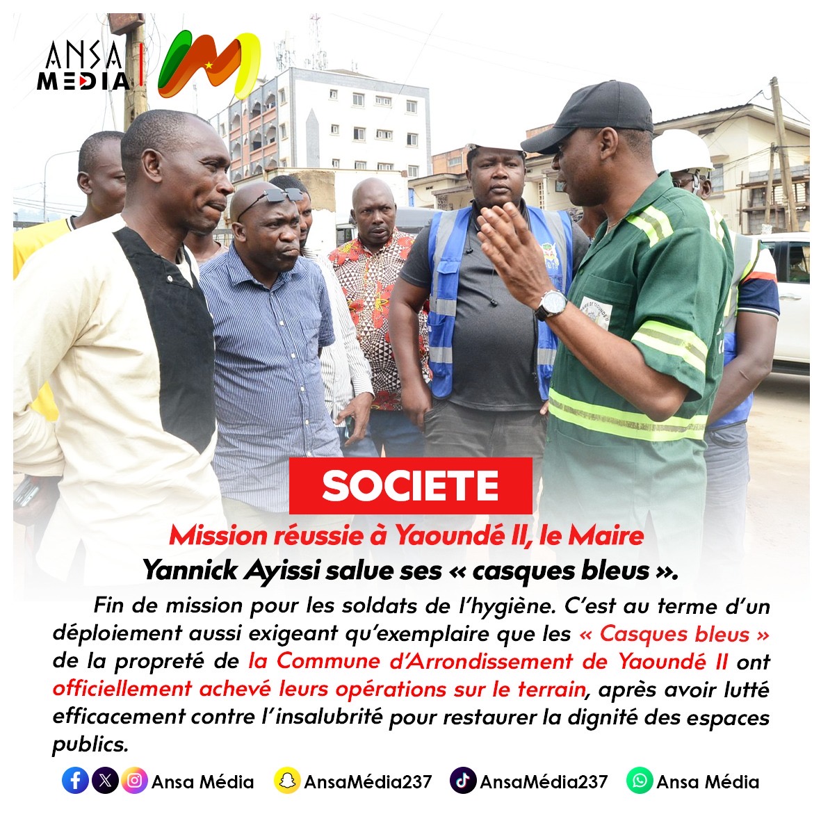 Propreté urbaine : Mission réussie à Yaoundé II, le Maire Yannick Ayissi salue ses « casques bleus ».