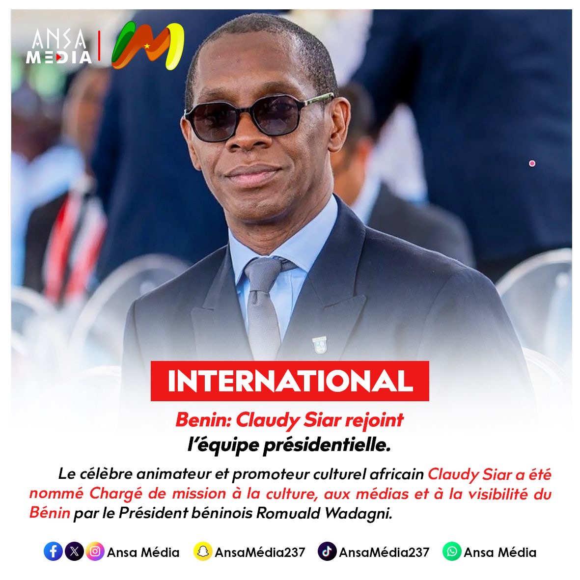 Bénin : Claudy Siar rejoint l’équipe présidentielle.