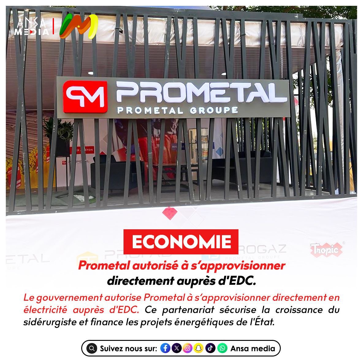 Prometal autorisé à s’approvisionner directement auprès d'EDC.
