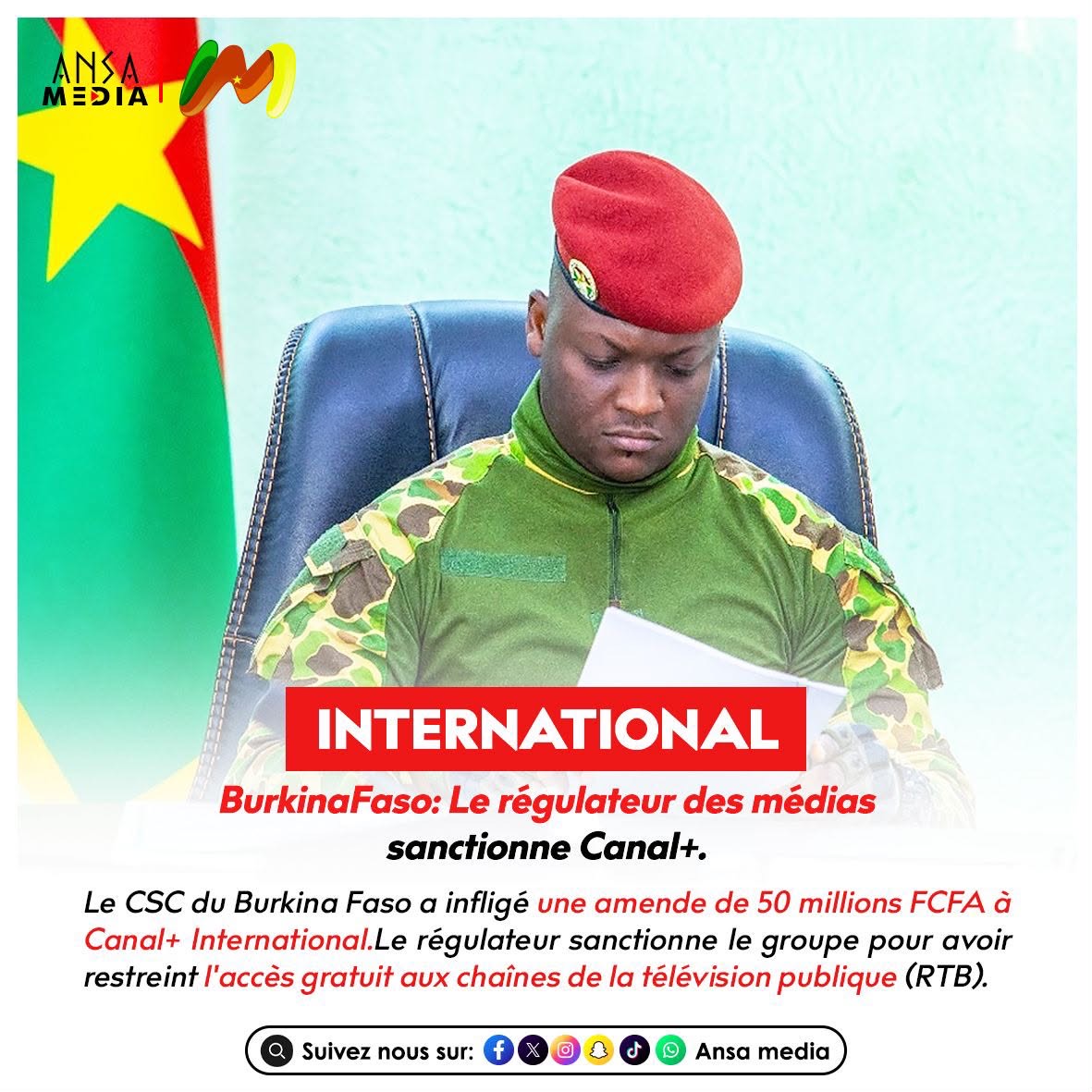 BurkinaFaso: Le régulateur des médias sanctionne Canal+.