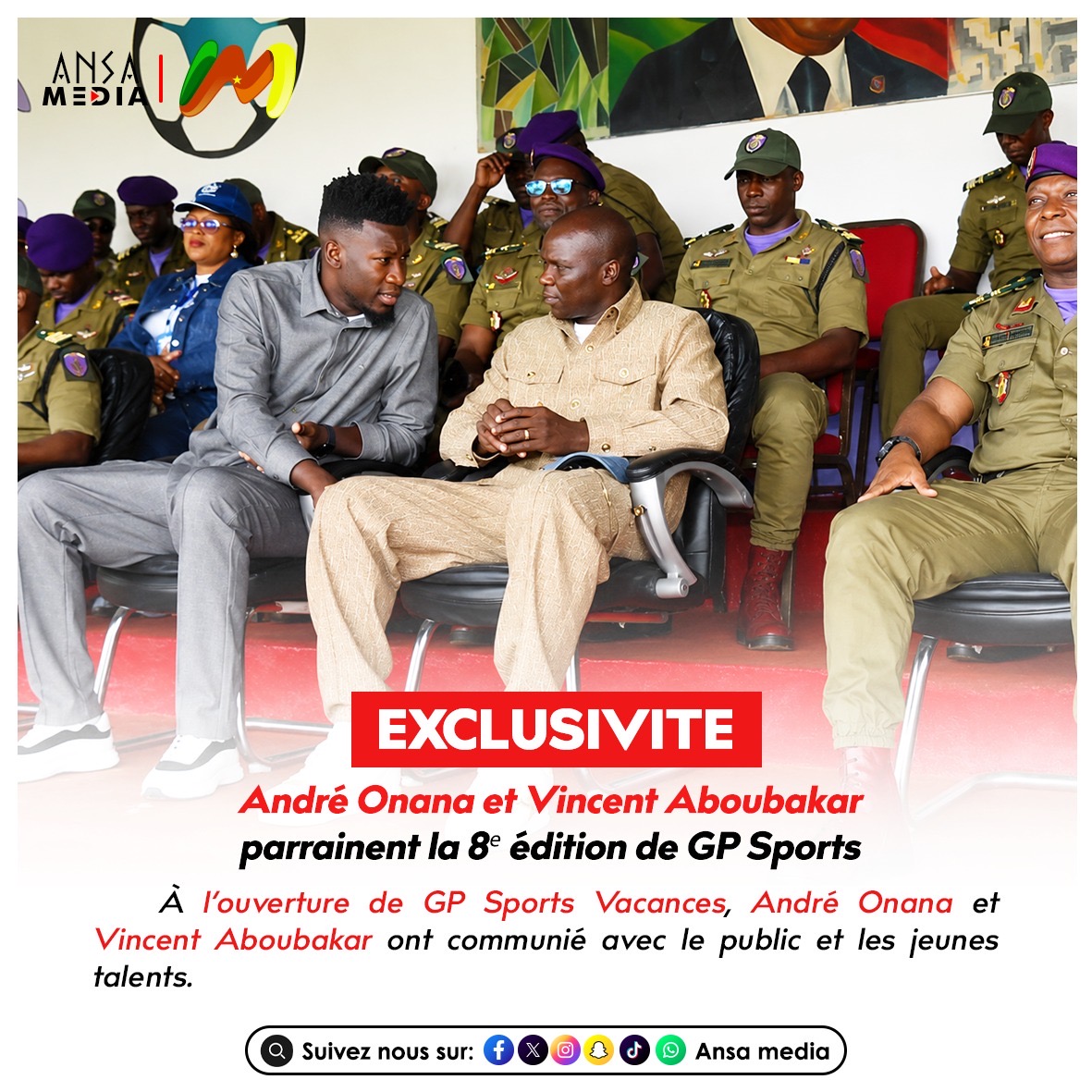 André Onana et Vincent Aboubakar parrains d'exception pour la 8e édition de la « GP Sports Vacances ».