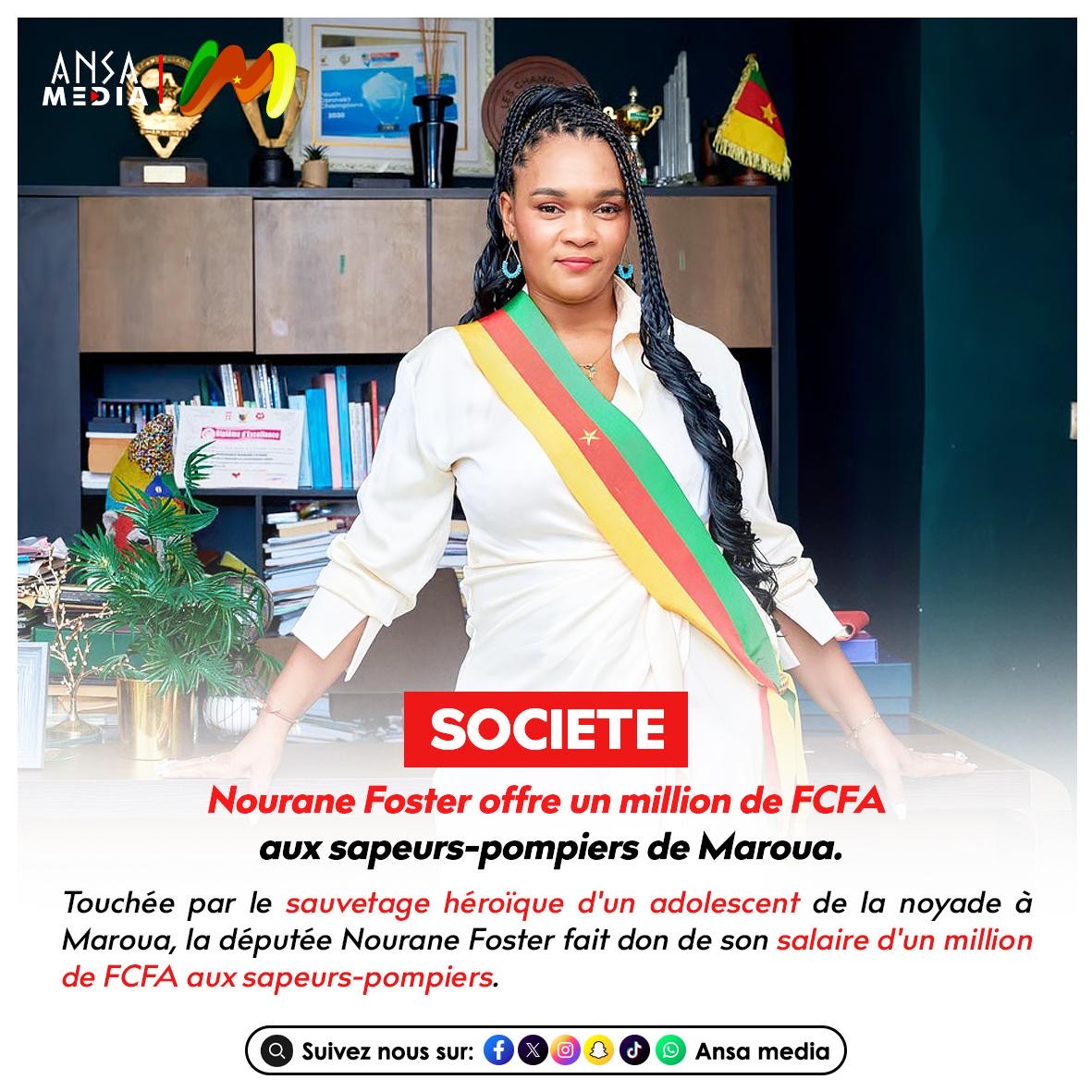 Nourane Foster offre un million de FCFA aux sapeurs-pompiers de Maroua.