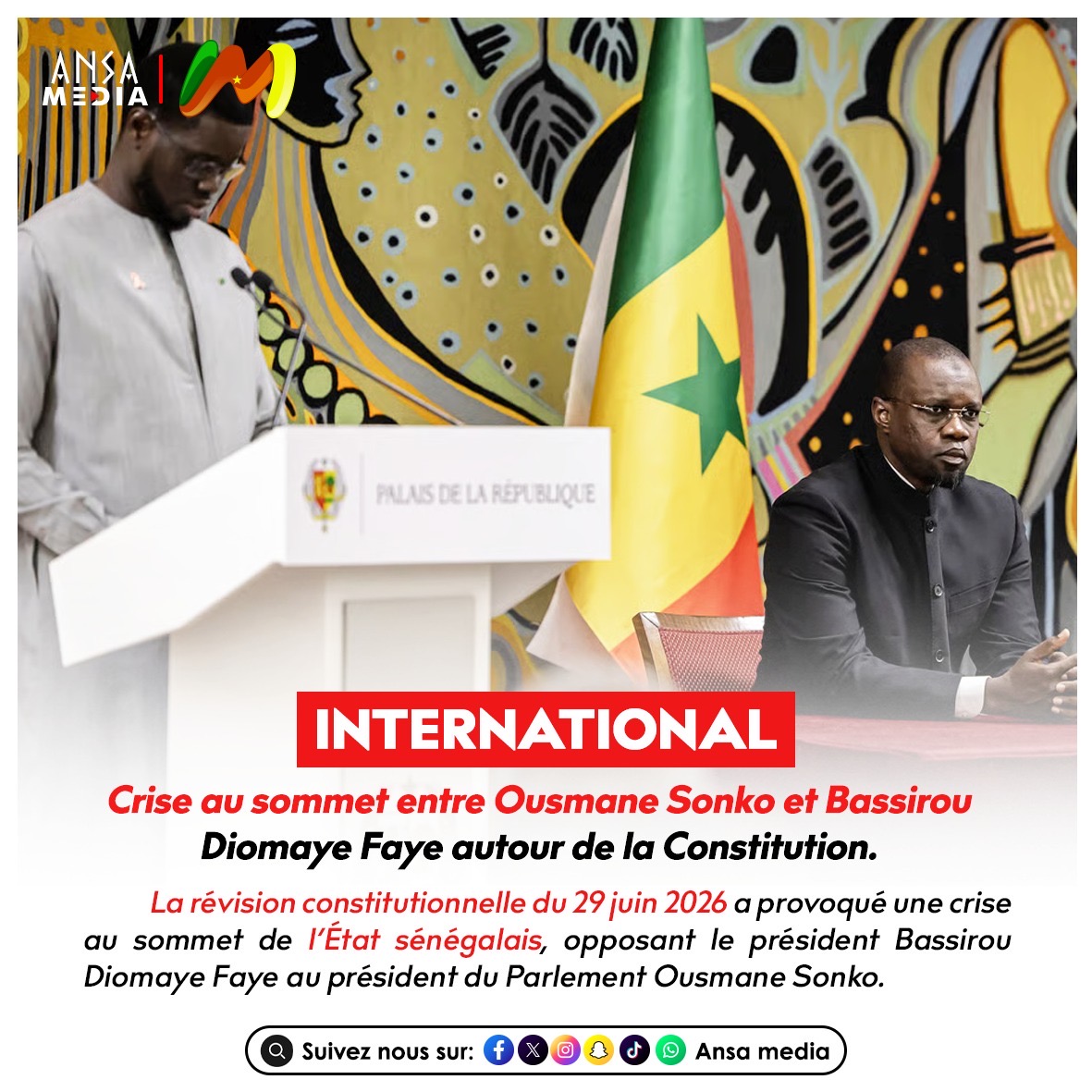 Crise au sommet entre Ousmane Sonko et Bassirou Diomaye Faye autour de la Constitution.