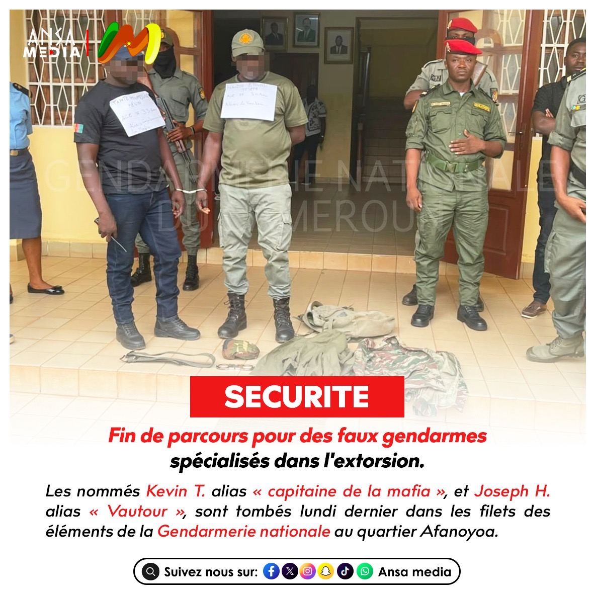 Fin de parcours pour de faux gendarmes spécialisés dans l'extorsion.