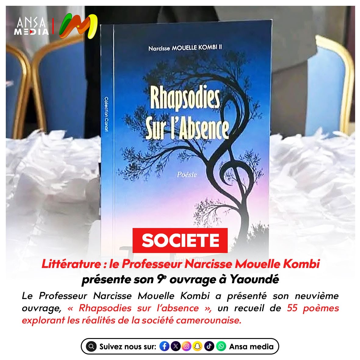 Littérature : le Professeur Narcisse Mouelle Kombi présente son 9ᵉ ouvrage à Yaoundé.