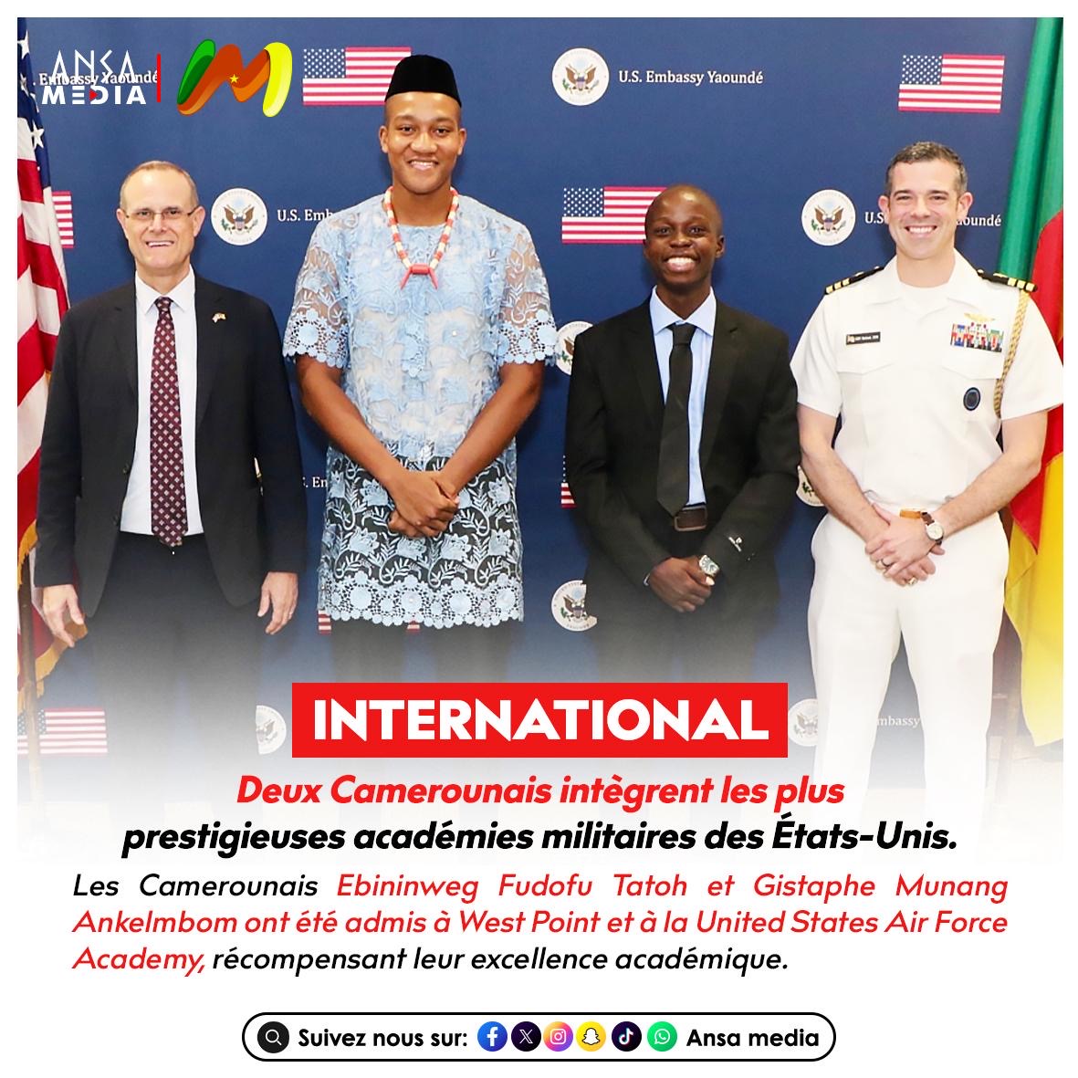 Deux jeunes Camerounais admis dans les plus prestigieuses académies militaires américaines.