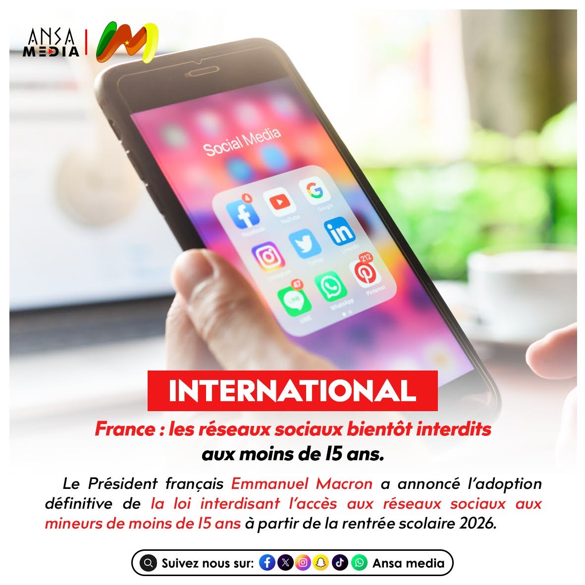 France : les réseaux sociaux bientôt interdits aux moins de 15 ans.