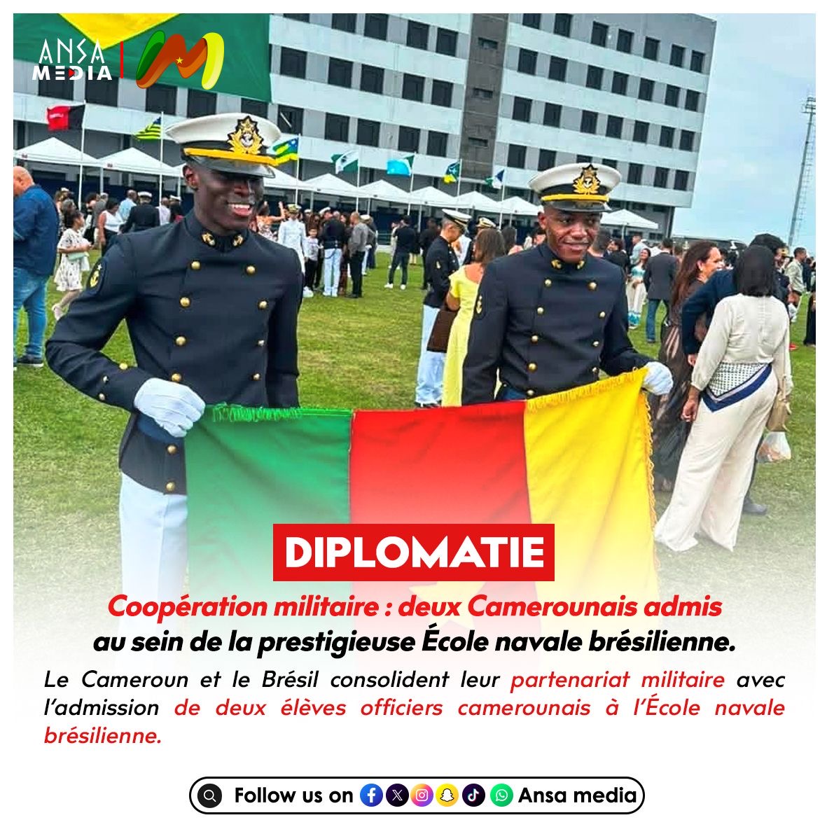 Deux Camerounais admis au sein de la prestigieuse École navale brésilienne.