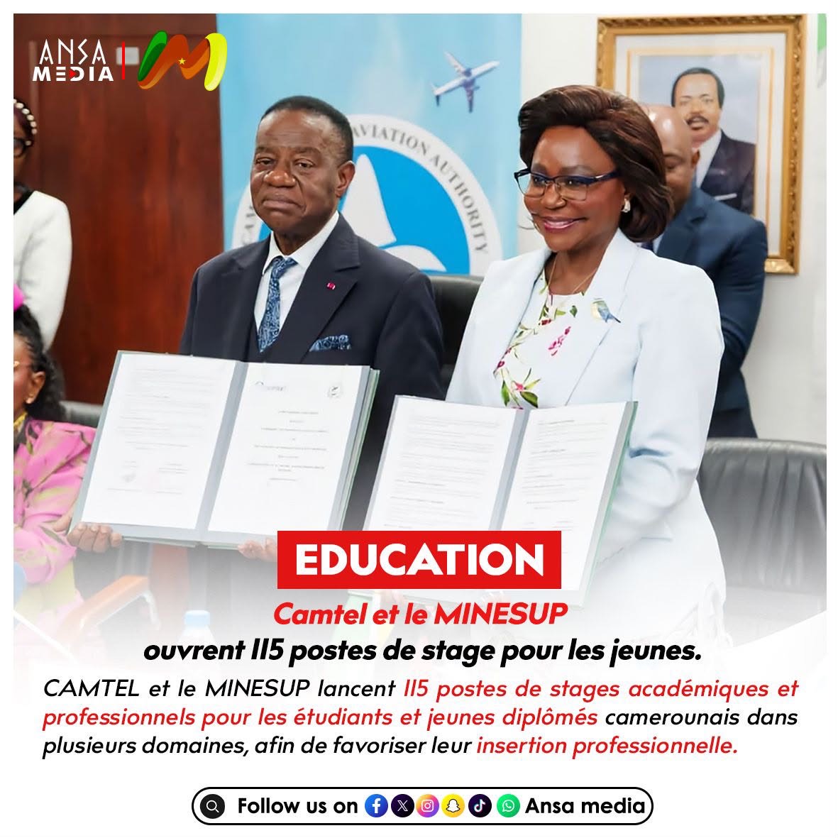 Camtel et le MINESUP ouvrent 115 postes de stage pour les jeunes.