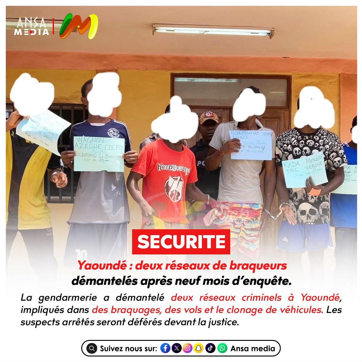 Yaoundé : deux réseaux de braqueurs démantelés après neuf mois d’enquête.