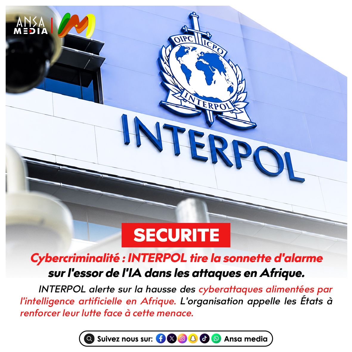 INTERPOL tire la sonnette d'alarme sur l'essor de l'IA dans les attaques en Afrique.