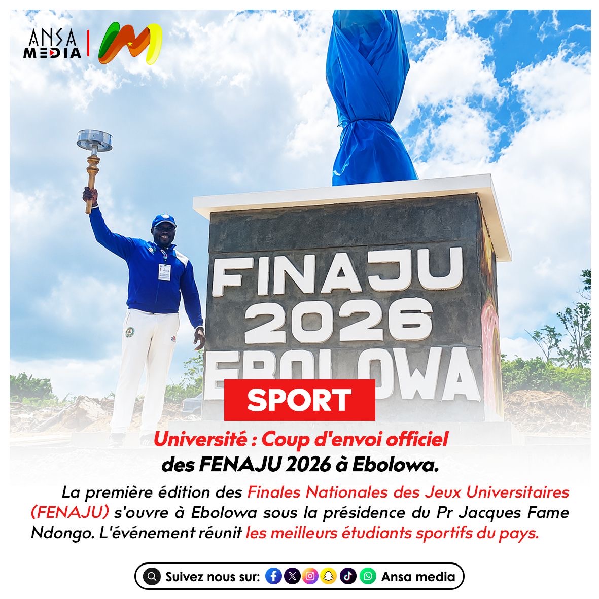 Coup d'envoi officiel des FINAJU 2026 à Ebolowa.