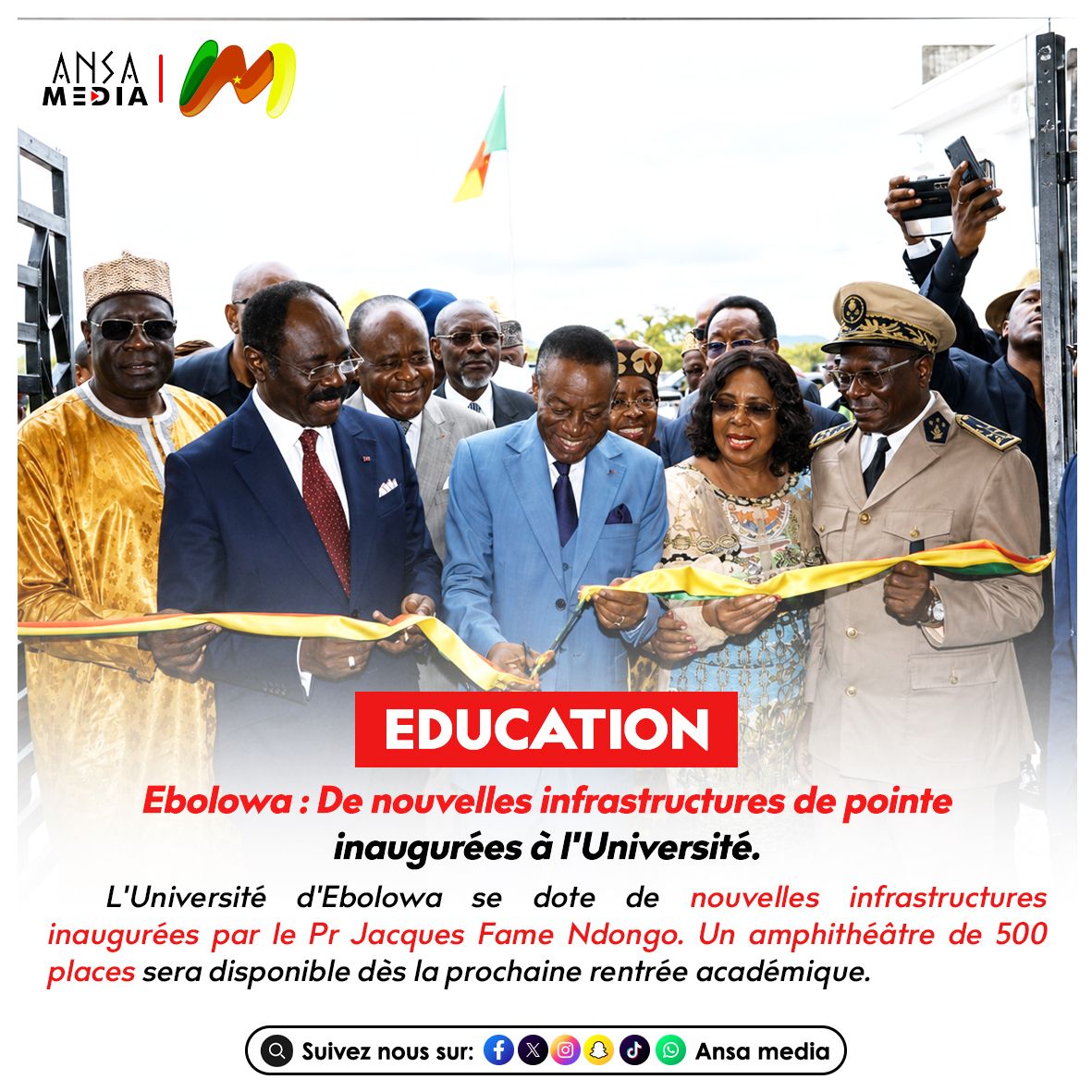 Ebolowa : De nouvelles infrastructures de pointe inaugurées à l'Université.