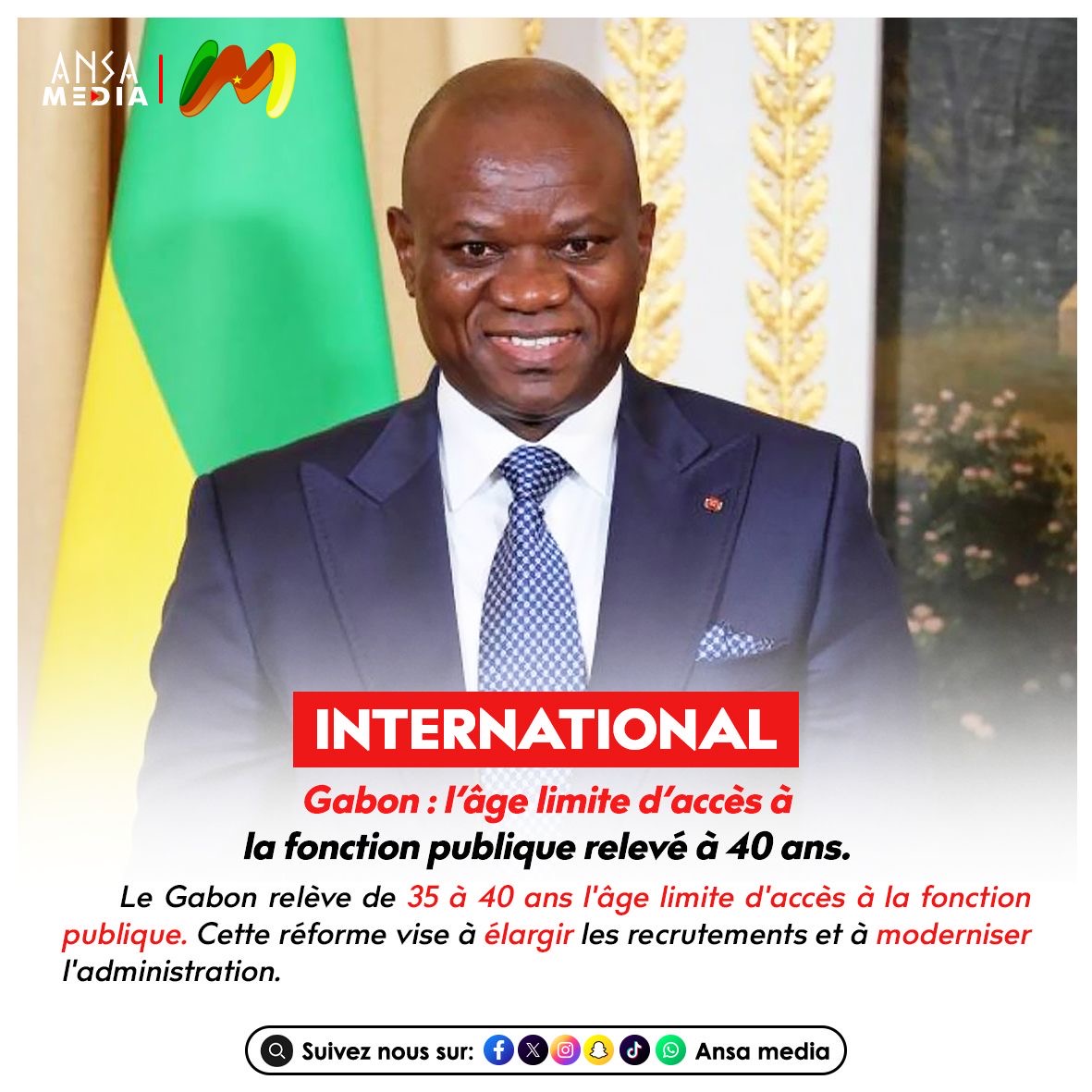 Gabon : l’âge limite d’accès à la fonction publique relevé à 40 ans.