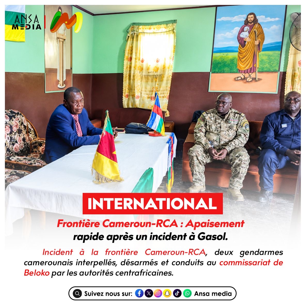 Frontière Cameroun-RCA : Apaisement rapide après un incident à Gasol.