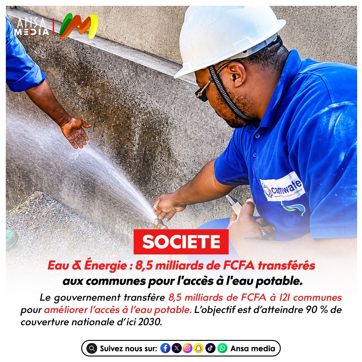 8,5 milliards de FCFA transférés aux communes pour l'accès à l'eau potable.